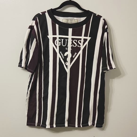 Guess Other - Guess L Guess Originals Striped Logo T-Shirt Men's Size M